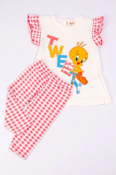 KIZ ÇOCUK TAKIM KAPRİ TAYTLI KARAKTER BASKILI A68 - Resim 8