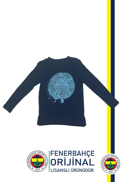 Fenerbahçe Orijinal Lisanslı Yaldızlı Fb Logo Gri Çocuk Sweat - 5