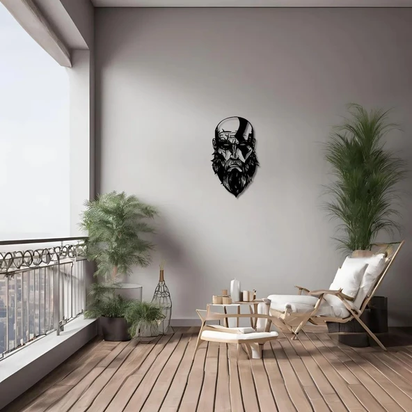 Dekoratif Metal Sanatı Kratos God of War Metal Duvar Tablosu Pop Art - Resim 4