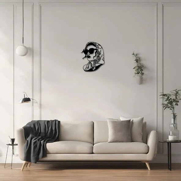 Sanatsal Metal Tablo Kadın Yüzü 6(Woman Face) Metal Duvar Tablosu Portre - Resim 2