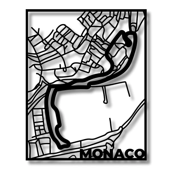 Lazer Kesim Metal Duvar Dekoru Monaco Grand Prix ve Şehir Metal Duvar Tablosu Formula 1 - Resim 6