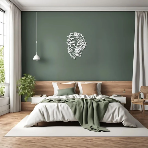 Dekoratif Metal Sanatı Kadın Yüzü (Woman Face 7) Metal Duvar Tablosu Portre - Resim 4