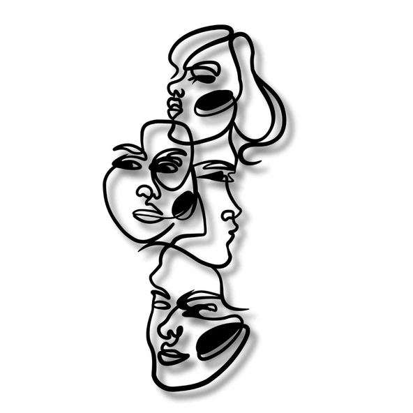 Özel Tasarım Metal Tablolar Yüzler (Faces) Metal Duvar Tablosu Portre - Resim 6