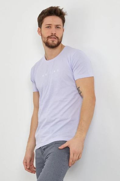 Erkek Relax Baskılı Slim Fit T-Shirt - 7