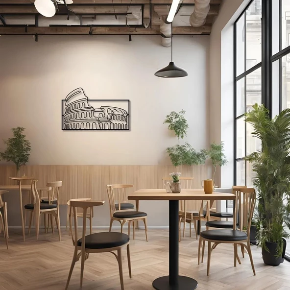 Metal Duvar Dekorasyonu Colosseum Metal Duvar Tablosu Wonder of The World - Resim 2