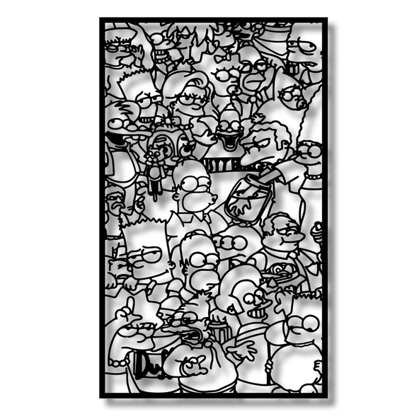 Modern Metal Duvar Sanatı Simpsons Metal Duvar Tablosu Pop Art