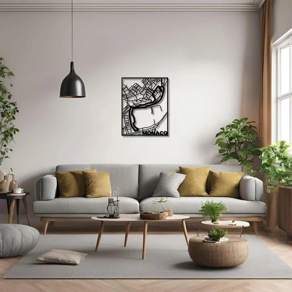 Lazer Kesim Metal Duvar Dekoru Monaco Grand Prix ve Şehir Metal Duvar Tablosu Formula 1 - Resim 4