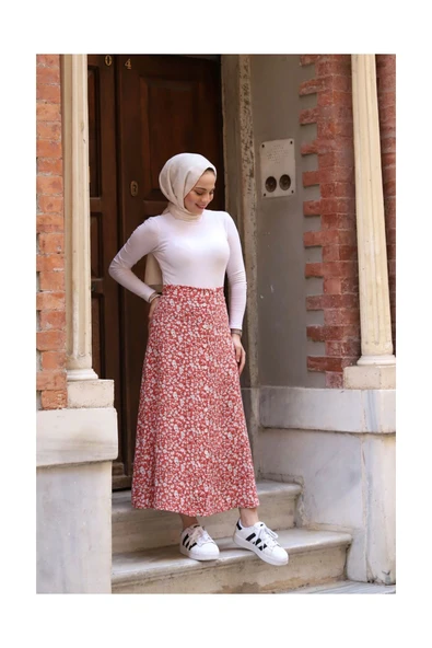 Düğmeli  Viscon Etek - 9