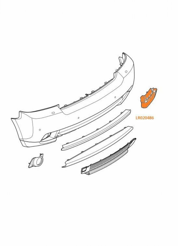RANGE ROVER VOGUE ÖN TAMPON ALT SAKAL SAĞ 2010 - 2012  LR020485R - 2
