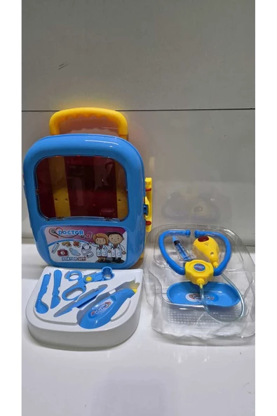HEPSİLAZIM Çocuk Oyuncak Doktor Seti Meslek Seti Çantalı 12 Parça Doktor Set - 3