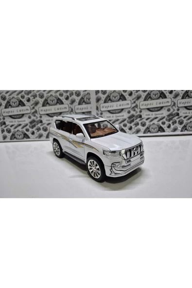 HEPSİLAZIM Diecast Model Araç Metal Oyuncak Araba Toyota Land Cruiser Prado 20 Cm Jeep-far Stop Işık-seslı - 4