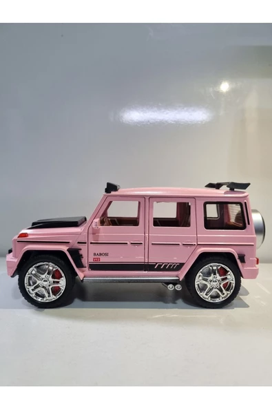 HEPSİLAZIM Pembe Jip Mercedes G63 G Class Metal Diecast Model Araç Çek Bırak Oyuncak Araba 22Cm - 3