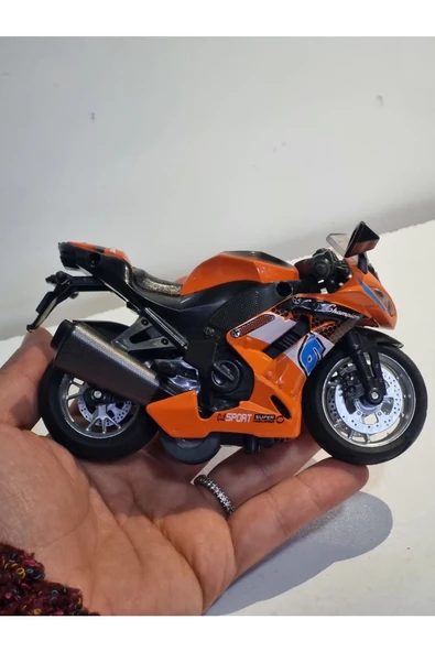 HEPSİLAZIM Kawasaki ZX-14 2011 Model Turuncu Renkli Oyuncak Motor 13 cm - 4