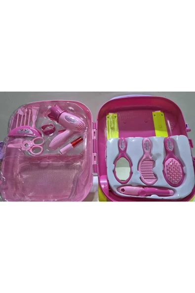 HEPSİLAZIM Çocuk Kuaför Seti Oyuncak Kuaför Çantası Kız Çocuk Oyun Seti Meslek Seti - 5
