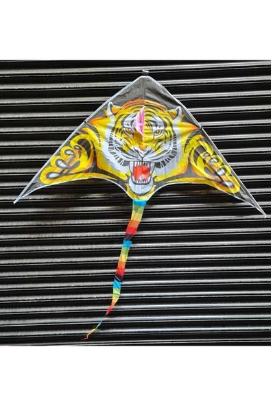 HEPSİLAZIM Büyük Boy Kaplan Uçurtma Tiger Kite 160 cmx75 cm Aslan Uçurma-Kuyruk 120 cm 30 mt ip Dahil - 2