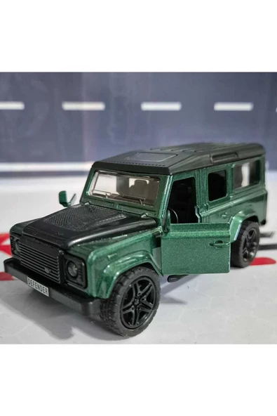 HEPSİLAZIM 12 Cm Metal Model Oyuncak Araba Land Rover Defender Çek bırak Jeep Askeri Jip Kapılar Bagaj Açılır