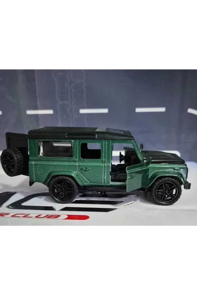 HEPSİLAZIM 12 Cm Metal Model Oyuncak Araba Land Rover Defender Çek bırak Jeep Askeri Jip Kapılar Bagaj Açılır - 5