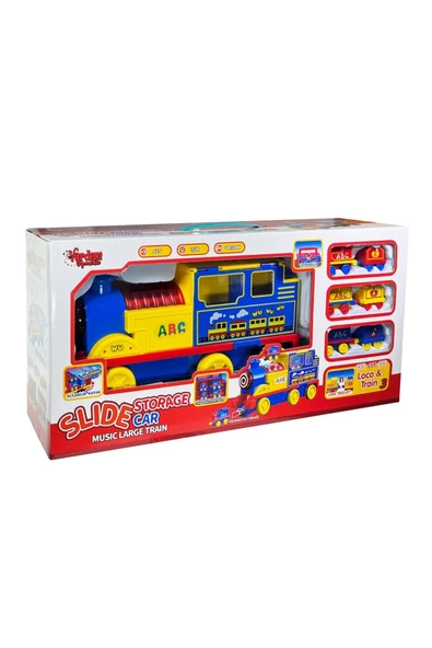 Lokomotif Işıklı Sesli Tren Oyuncak Vagonlu Tren Seti Bebek Oyuncağı - 2