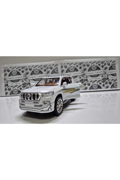 HEPSİLAZIM Diecast Model Araç Metal Oyuncak Araba Toyota Land Cruiser Prado 20 Cm Jeep-far Stop Işık-seslı - 3