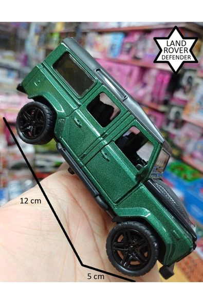 HEPSİLAZIM 12 Cm Metal Model Oyuncak Araba Land Rover Defender Çek bırak Jeep Askeri Jip Kapılar Bagaj Açılır - 2