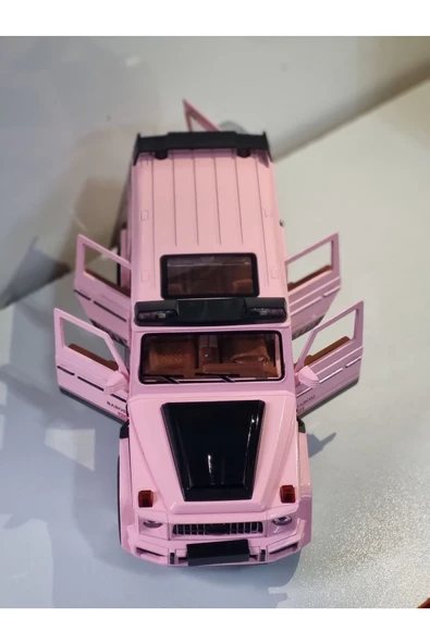 HEPSİLAZIM Pembe Jip Mercedes G63 G Class Metal Diecast Model Araç Çek Bırak Oyuncak Araba 22Cm - 2