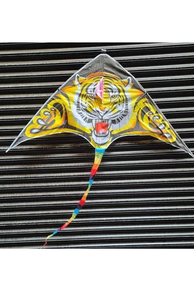HEPSİLAZIM Büyük Boy Kaplan Uçurtma Tiger Kite 160 cmx75 cm Aslan Uçurma-Kuyruk 120 cm 30 mt ip Dahil