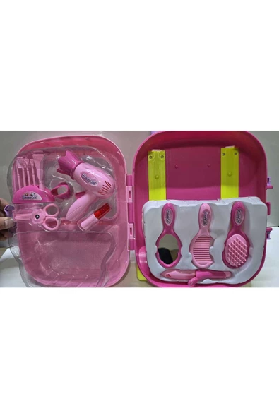 HEPSİLAZIM Çocuk Kuaför Seti Oyuncak Kuaför Çantası Kız Çocuk Oyun Seti Meslek Seti - 2