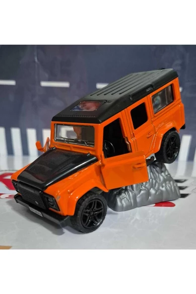 HEPSİLAZIM 12 Cm Metal Model Oyuncak Araba Land Rover Defender Çek bırak Jeep Pubg Jip Kapılar Bagaj Açılır - 6
