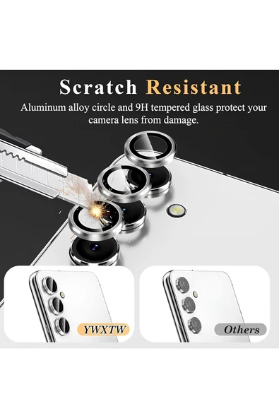 Samsung Galaxy Z Flip 6 Metal Çerçeveli Kamera Koruma Lensi - Resim 3