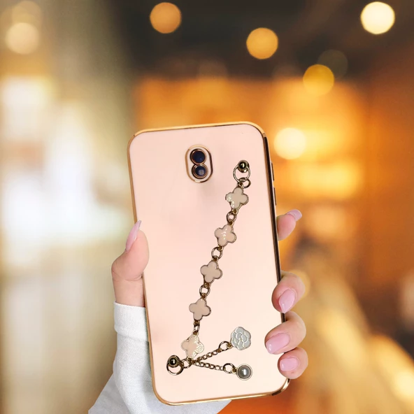 SAMSUNG J7 PRO ELÇEK ŞANZELİZE KILIF ROSE GOLD