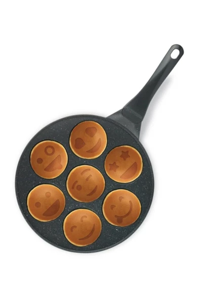 Thermoad Granit Döküm Emojili Pankek Tavası Gri 28 Cm