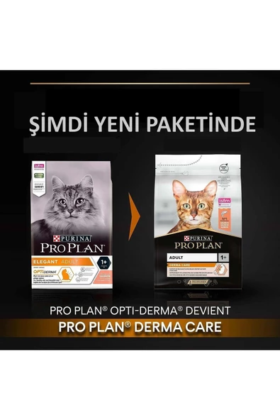 Pro Plan Derma Care Tüy ve Deri Sağlığı için Somonlu Kedi Maması 3 kg ( ELEGANT DERMA ) - 3