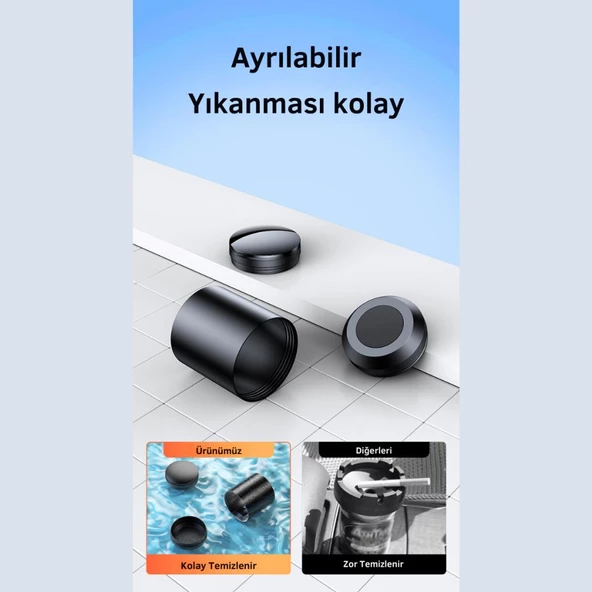 Polham Premium Led Işıklı Kapaklı Araç İçi Küllük, Yıkanabilir, Koku Önleyici Sigara Tutuculu Küllük - 4