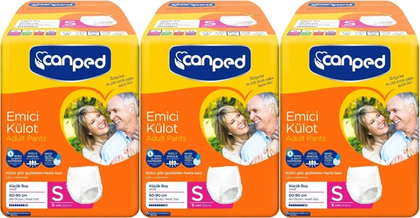 Canped Emici Külot Hasta Bezi S-Küçük Small 27 Adet (3PK*9)