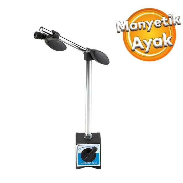 Komparatör Manyetik Ayarlanabilir Kollu BTS 12107 Hassas Ölçüm Aleti Ayağı Kollu Ayak Mekanik Ölçme