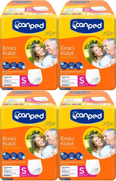 Canped Emici Külot Hasta Bezi S-Küçük Small 36 Adet (4PK*9)