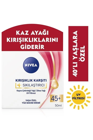 NİVEA KIRIŞIKLIK KARŞITI + SIKILAŞTIRICI KREM 45+ YAŞ 50 ML - 3