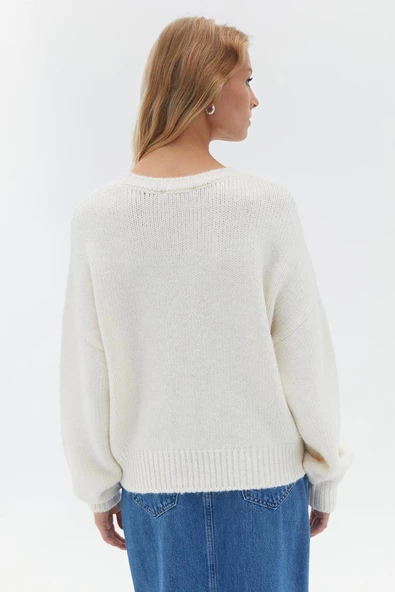 FASHION FRIENDS KADIN NAKIŞLI KAZAK 24K0038K1 - 3