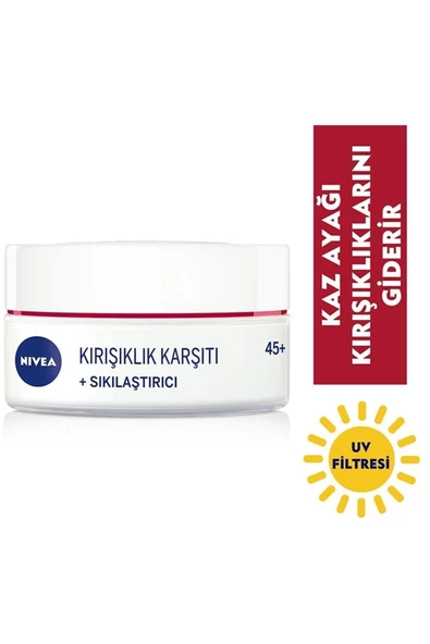 NİVEA KIRIŞIKLIK KARŞITI + SIKILAŞTIRICI KREM 45+ YAŞ 50 ML