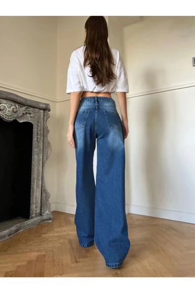 mintev Baggy Bol Kesim Jean Palazzo Pantolon - 3