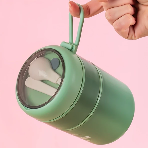 Porsima 66720 Yemek Termosu Çelik Yemek Termosu Lunch Box Taşınabilir Yemek Kabı Termos 710ML - Sarı - Resim 2