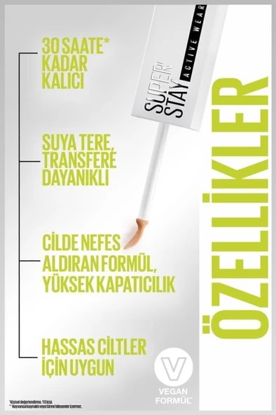 Maybelline New York Superstay Active Wear Kapatıcı 25 Medium - 6