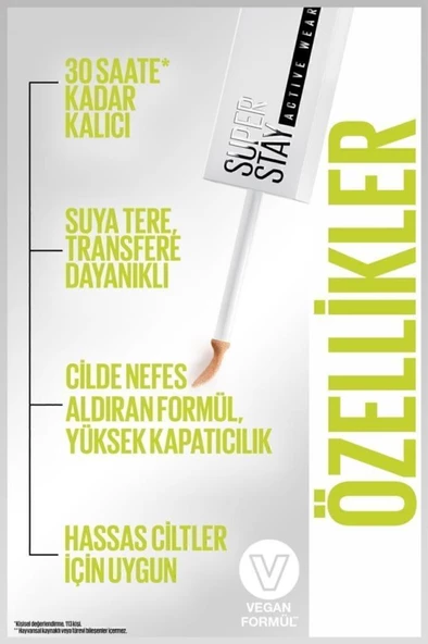 Maybelline New York Superstay Active Wear Kapatıcı 30 Honey - Resim 6