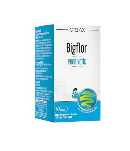 Orzax Bigflor Probiyotik Takviye Edici Gıda 10 Kapsül