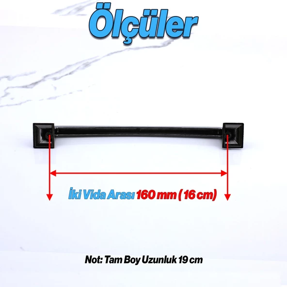 Pelikan Füme Düz Metal Kulp kulpu 160 mm Mobilya Çekmece Mutfak Dolabı Dolap Kulpları Kulbu - 4