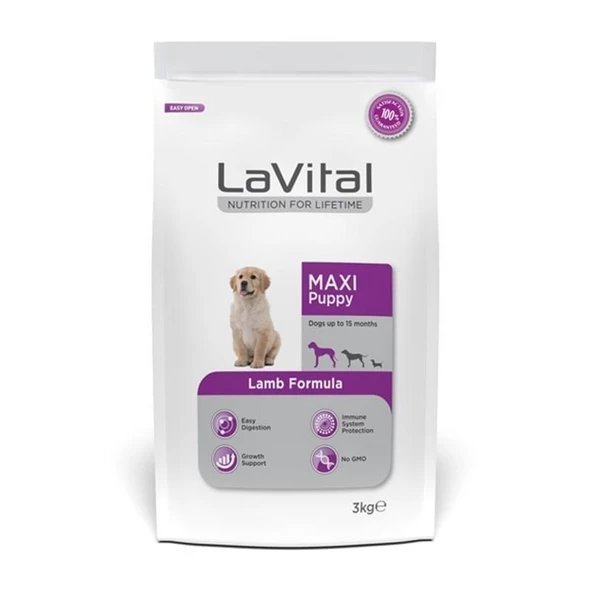 LaVital Maxi Puppy Kuzulu Köpek Maması 3kg