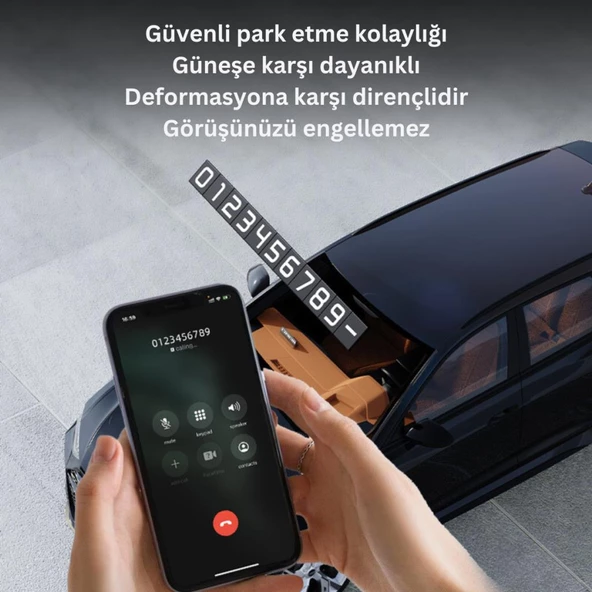 Coofbe Premıum Deri Alaşım Gizlenebilir Araç Park Telefon Numaratörü Geçici Park Telefon Numaratörü - 6