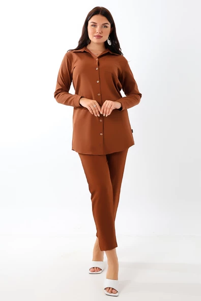 Dabıl Kumaş Tunik Gömlek Pantolon Takım - 3