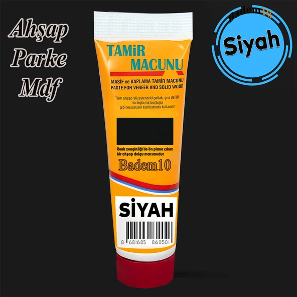 Ahşap Parke Tamir Macunu Siyah Mobilya Dolgu Çatlak Çizik Giderici 200 Gr Kullanıma Hazır Macun ürün görseli
