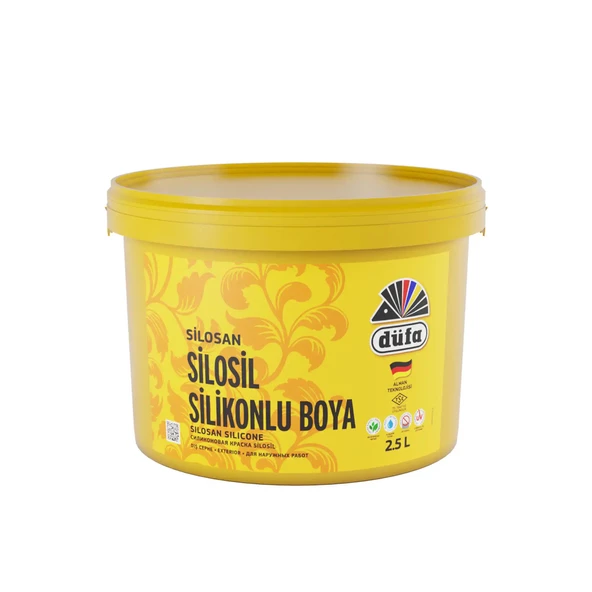 Düfa Silosil Silikonlu Dış Cephe Duvar Boyası 4253 Gri 2.5 l - 2